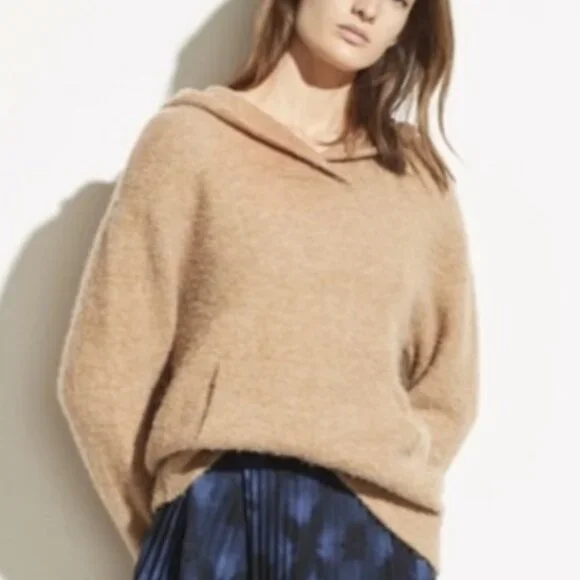 Vince Sweaters Vince Wool Alpaca Oversized Kangaroo Pocket